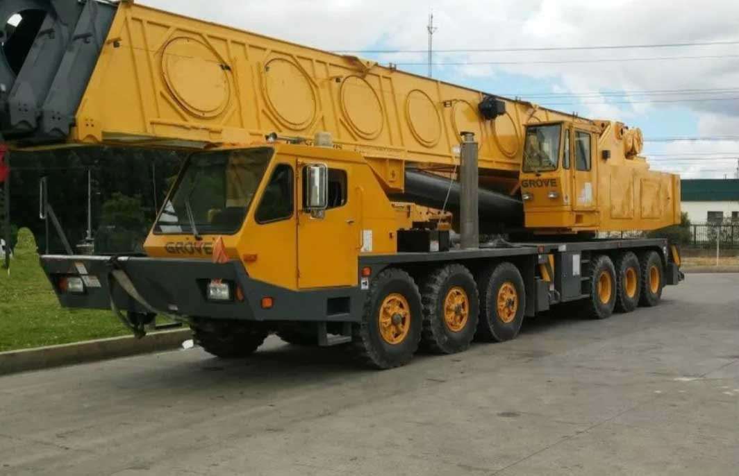 Grove all-terrain mobile crane with boom stowed